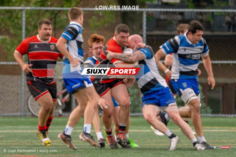 Stephen MARTINEZ - David PELOSI - Maxime SAUVAGE - Martin SLAVOV -  Parc Olympique Rugby - Beaconsfield Rugby Football Club - Rugby - RQ 2024 - Super Ligue M - Parc Olympique (14) vs (45) Beaconsfield RFC (#RQ24SLMPOBEA06) Photo by: Juan Alchourron | Siuxy Sports 2024-06-08