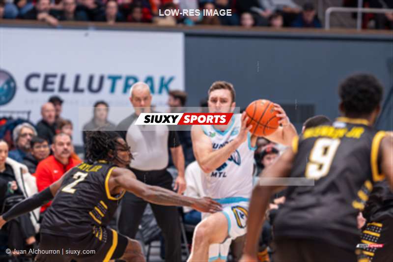 Philip FLORY - Freddie MCSWAIN JR - Jachai TAYLOR -  Montreal - London - Basketball - TBL 2024 - Montréal Toundra (85) vs (96) London Lightning (#BSL24MONLON01A) Photo by: Juan Alchourron | Siuxy Sports 2024-01-14