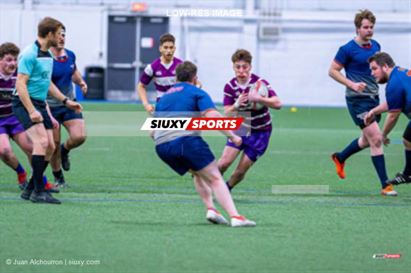 Hunter DOUCETTE - Caleb LABRENZ - Gabriel MAROIS -  ÉTS (École de technologie supérieure) - Bishop's University - Rugby - RQ 2024 - MATCH PRÉ-SAISON - ETS VS Bishop's - GAME (#RQ24ETSBIS103) Photo by: Juan Alchourron | Siuxy Sports 2024-03-29