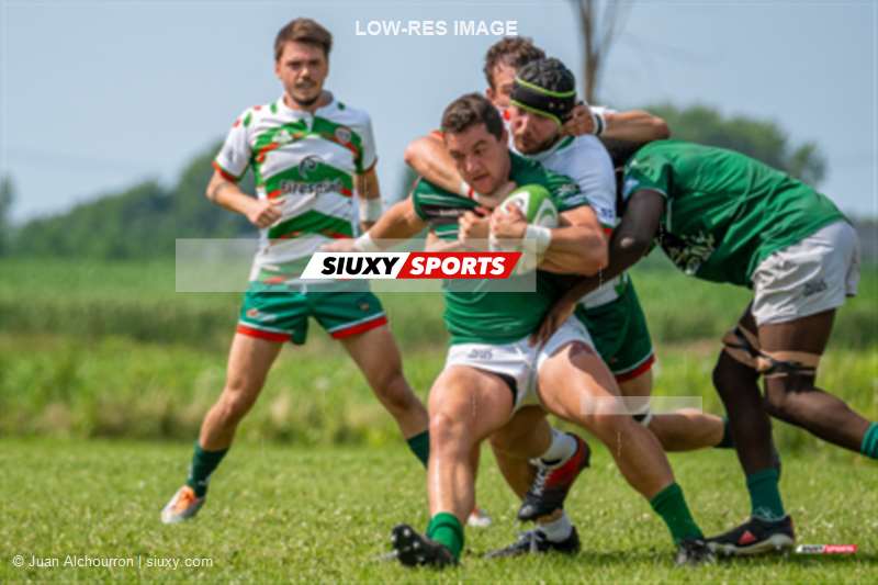Antoine GUIRLINGER - Anderson RECKER - Quentin RUDA -  Montreal Irish RFC - Rugby Club de Montréal - Rugby - RQ 2024 - SUPER LIGUE M1 - MONTREAL IRISH RFC (41) VS (23) RUGBY CLUB DE MONTRÉAL (#RQ24SLM1MIRRCM17) Photo by: Juan Alchourron | Siuxy Sports 2024-07-13
