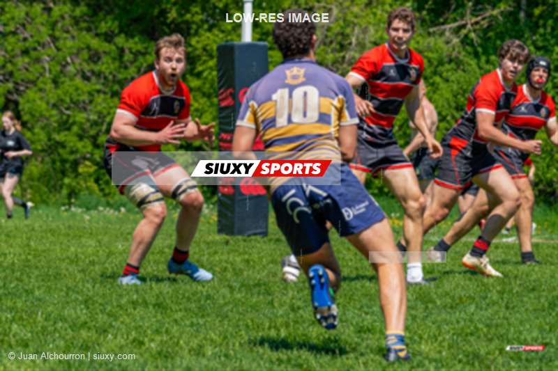 Jules NORMANDIN - Liam PRIEST - Matthew SKIPPER -  Beaconsfield Rugby Football Club - Town of Mount Royal RFC - Rugby - RQ 2024 - Super Ligue M - Beaconsfield RFC (24) vs (33) Town of Mount Royal RFC (#RQ24SLMBEATMR05) Photo by: Juan Alchourron | Siuxy Sports 2024-05-18