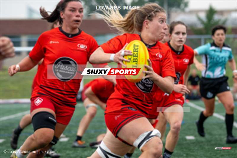 Léa OUELLET -  Club de Rugby de Québec - Sainte-Anne-de-Bellevue RFC - Rugby - RQ 2024 - Finales - SL F1 - CR Québec (38) vs (7) SABRFC (#RQ24FSLF1QSA) Photo by: Juan Alchourron | Siuxy Sports 2024-08-17