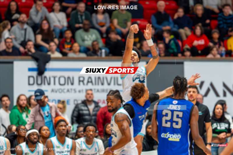 Demetrius BARNES - Nervens DEMOSTHENE - Darian JONES - Jahlin SMITH -  Montreal - Kitchener Waterloo - Basketball - BSL - Montreal Toundra (109) vs (116) Kitchener Titans - Second Half (#BSL24MONKWT022) Photo by: Juan Alchourron | Siuxy Sports 2024-02-25