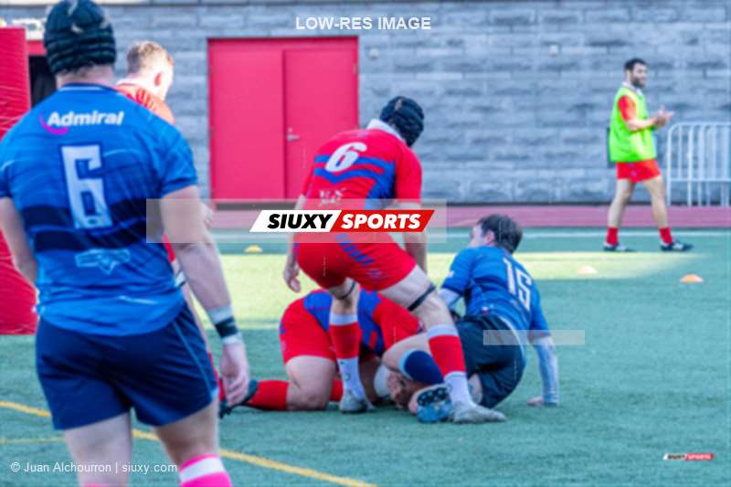 Jimmy CLARKE - Lucas HOTTON - David PELOSI -  Montreal 1862 Rugby - Atlantic Privateers RC - Rugby - Montreal 1862 Rugby (12) vs (14) Atlantic Privateers RC - 1st Half (#MTL1862APRIV0110) Photo by: Juan Alchourron | Siuxy Sports 2024-10-19