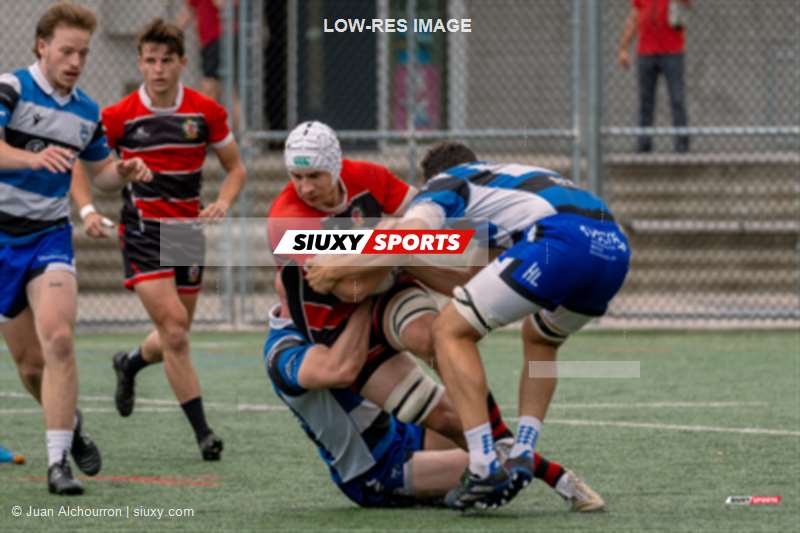 Owen CUMMING - Jackson MARQUARDT - Maxime SAUVAGE - Merlin VIGNEAULT -  Parc Olympique Rugby - Beaconsfield Rugby Football Club - Rugby - RQ 2024 - Super Ligue M - Parc Olympique (14) vs (45) Beaconsfield RFC (#RQ24SLMPOBEA06) Photo by: Juan Alchourron | Siuxy Sports 2024-06-08