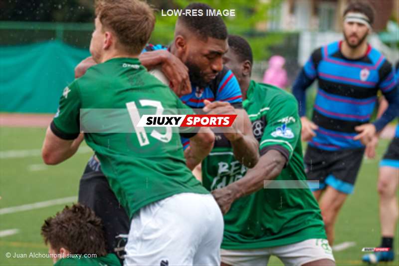 Yann NOPIEYIE - Loïc OLINGA -  Montreal Wanderers Rugby Football Club - Montreal Irish RFC - Rugby - RQ 2025 - LPR1 M - Montreal Wanderers RFC (24) vs (22) Montreal Irish RFC (#RQ25LP1MMWMI5) Photo by: Juan Alchourron | Siuxy Sports 2025-05-31