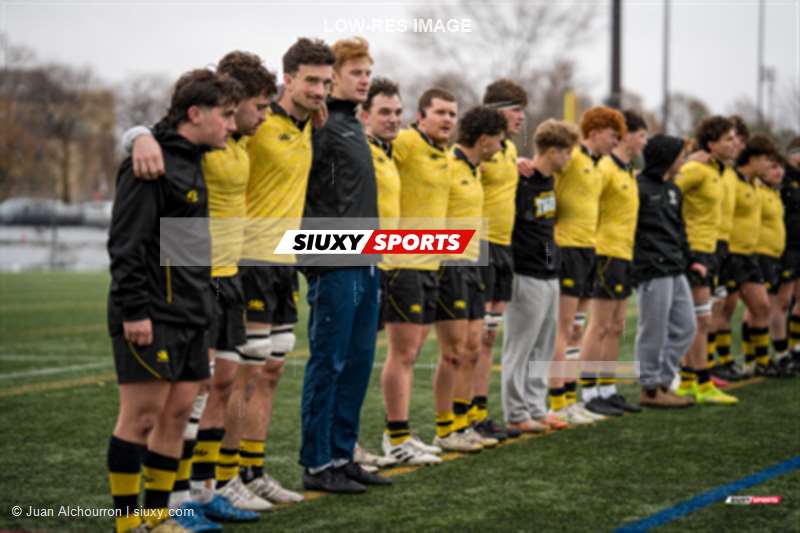 Jimmy CLARKE - Declan HEARN - Dylan HICKEY -  Queen's University - Dalhousie University - Rugby - CANUMENS 2025 - Queen's University vs Dalhousie University - Game#5 (#CANUMENS2505) Photo by: Juan Alchourron | Siuxy Sports 2025-11-14