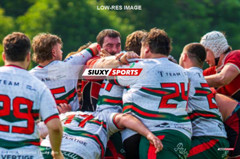 Quentin LAVERDURE - Jackson MARQUARDT - Stephen MARTINEZ -  Beaconsfield Rugby Football Club - Rugby Club de Montréal - Rugby - RQ 2025 - Super Ligue Masculine - Beaconsfield RFC (47) vs (20) Rugby Club de Montréal - Match (#RQ25SLMBM16) Photo by: Juan Alchourron | Siuxy Sports 2025-06-07