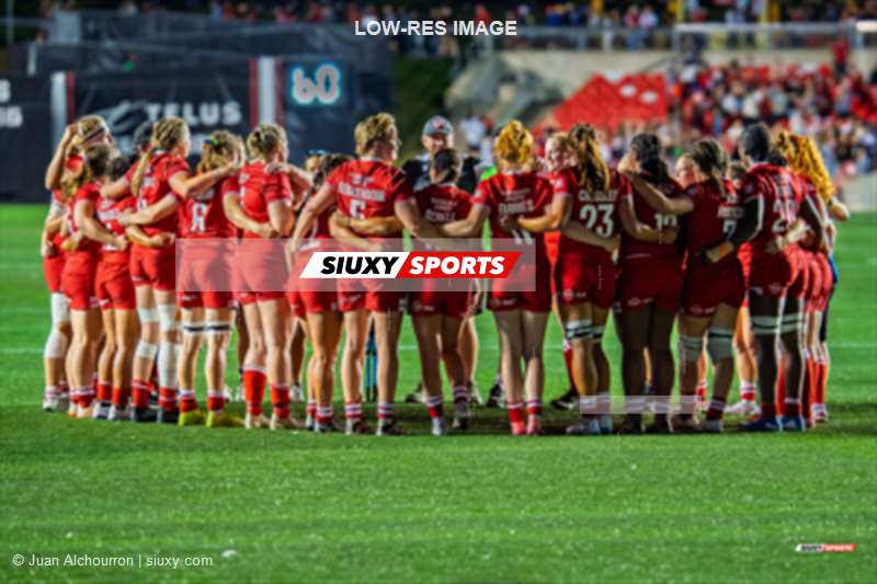 Tyson BEUKEBOOM - Sophie DE GOEDE - Fabiola FORTEZA -  Canada Rugby XV F - USA Women’s Eagles - Rugby - Canada vs USA Rugby F - Aug 1 2025 - After the Game (#CANUSA25FRGB3) Photo by: Juan Alchourron | Siuxy Sports 2025-08-01