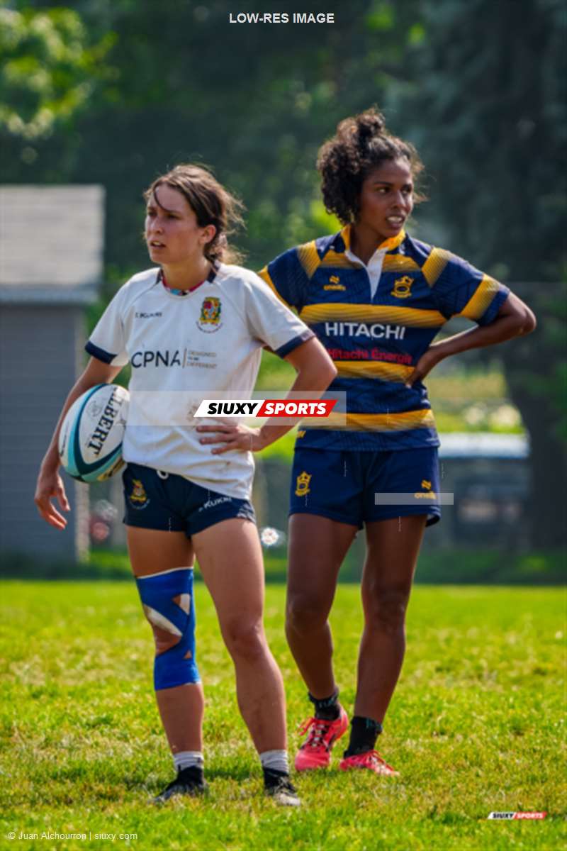 Megan ALLARD - Magali HARVEY -  Town of Mount Royal RFC - Sainte-Anne-de-Bellevue RFC - Rugby - RQ 2025 - Demi Finale SL F - TMR (28) vs (8) SABRFC (#RQ25SLFTMSA8) Photo by: Juan Alchourron | Siuxy Sports 2025-08-09
