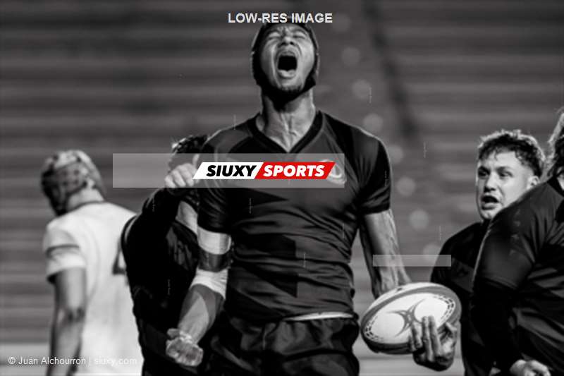 Axel ADJAHI - Olivier BRETON -  Université McGill - Université de Montréal - Rugby - RSEQ 2025 - Rugby M - Demi Finale - McGill vs Université de Montréal - Match - BW (#RSEQ25RMMUM31) Photo by: Juan Alchourron | Siuxy Sports 2025-10-24