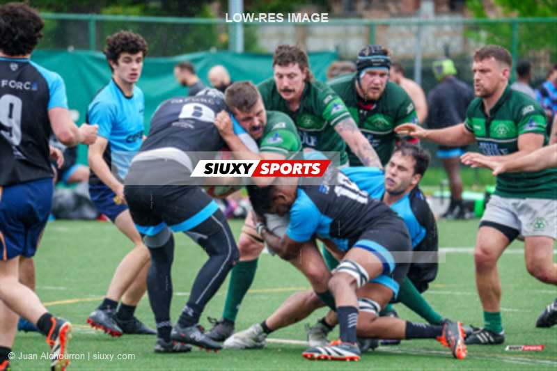 Shayne CRAWFORD - Vincent TURGEON - Quinn VALENCOURT -  Montreal Wanderers Rugby Football Club - Montreal Irish RFC - Rugby - RQ 2025 - LPR1 M Réserve -  Montreal Wanderers RFC vs Montreal Irish RFC (#RQ25SLMRWI05) Photo by: Juan Alchourron | Siuxy Sports 2025-05-31