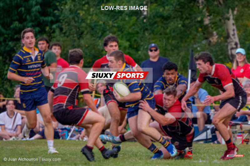 Sam IBBOTSON - Jules TESTELIN -  Beaconsfield Rugby Football Club - Town of Mount Royal RFC - Rugby - RQ 2025 - Final SL Masc - Beaconsfield vs TMR (#RQ25FSLMBT01) Photo by: Juan Alchourron | Siuxy Sports 2025-08-16