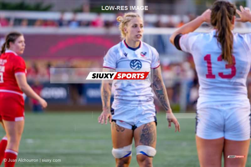 Erica JARRELL - Ilona MAHER -  Canada Rugby XV F - USA Women’s Eagles - Rugby - Canada vs USA Rugby F - Aug 1 2025 - Game - 1st half (#CANUSA25FRGB1) Photo by: Juan Alchourron | Siuxy Sports 2025-08-01