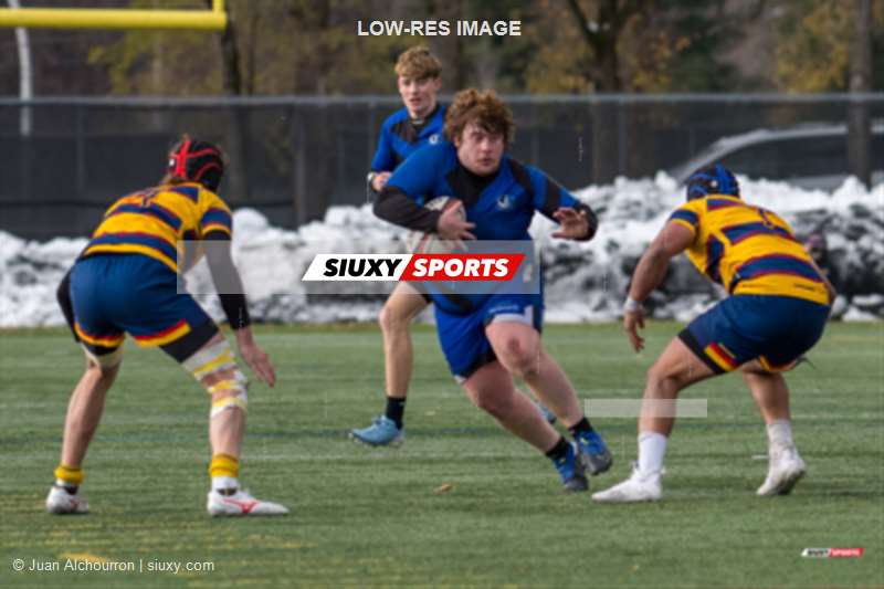 Julien DE CARUFEL - Romain LARCHER -  Université de Montréal - Queen's University - Rugby - CANUMENS 2025 - Université de Montréal vs Queen's University - Game#10 (#CANUMENS2550) Photo by: Juan Alchourron | Siuxy Sports 2025-11-16