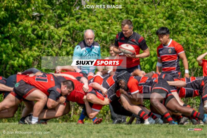 David CARANNANTE - Peter POUPART - Shi Shu WANG -  Beaconsfield Rugby Football Club - Club de Rugby de Québec - Rugby - RUGBY QC 2023 (M2) - Beaconsfield RFC (12) VS (20) Club de Rugby de Québec (#2023M2BRFCCRQ05) Photo by: Juan Alchourron | Siuxy Sports 2023-05-27