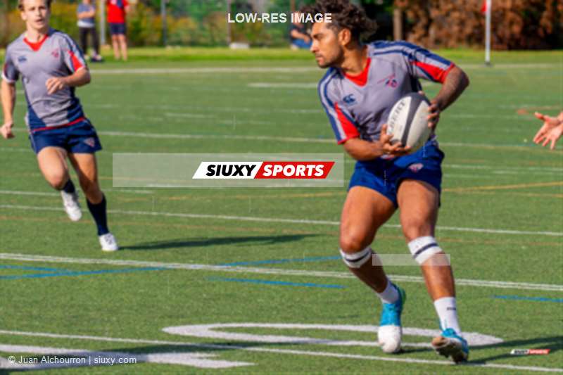 Aloïs GUAENERE -  Université de Montréal - ÉTS (École de technologie supérieure) - Rugby - RSEQ 2023 RUGBY - UdM Carabins (7) vs ETS Piranhas (40) - Reel B (#RSEQ2023UDMETS09B) Photo by: Juan Alchourron | Siuxy Sports 2023-09-09