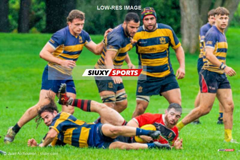 Stanislas BLAZKOWSKI - Stephen MARTINEZ - Gelel REZIG -  Beaconsfield Rugby Football Club - Town of Mount Royal RFC - Rugby - Rugby Québec Finales SL M Séniors 2023 SAB QC- Beaconsfield 13 vs 15 TMR - Game (#RQF2023SLSMReelA) Photo by: Juan Alchourron | Siuxy Sports 2023-08-19