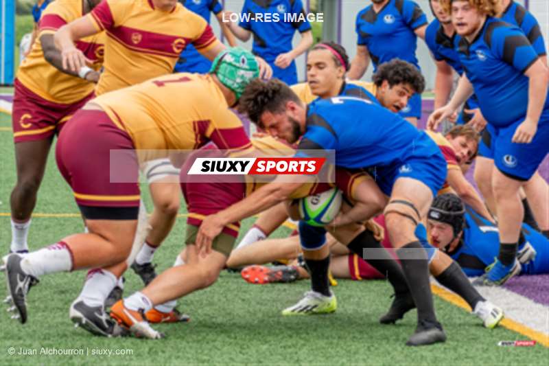Julien DE CARUFEL - Vincent JOMPHE - Merlin VIGNEAULT -  Université de Montréal - Université Concordia - Rugby - Bishop's 2023 Rugby Preseason Tournament - UDM (5) vs (10) Concordia (#2023BISHUDMCON) Photo by: Juan Alchourron | Siuxy Sports 2023-09-03