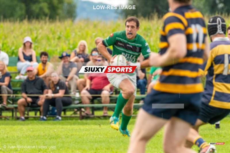 Thomas BERNATENE -  Montreal Irish RFC - Town of Mount Royal RFC - Rugby - Rugby Québec - Montreal Irish (5) vs (43) TMR RFC - Semi Finales M1 - 1er mi-temps (#2023RQM1MITMR18) Photo by: Juan Alchourron | Siuxy Sports 2023-08-12