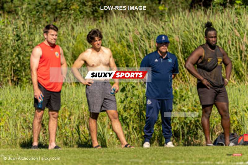 Malcolm BAIRD - Jean-Louis BERTHET - Igbekele KUTI - Liam PRIEST -  Montreal Irish RFC - Beaconsfield Rugby Football Club - Rugby - Montreal Irish (6) vs (34) Beaconsfield - M1 - Reel A2 - 2nd half (#MIRFCvBRFC2022M1RA2) Photo by: Juan Alchourron | Siuxy Sports 2022-08-13