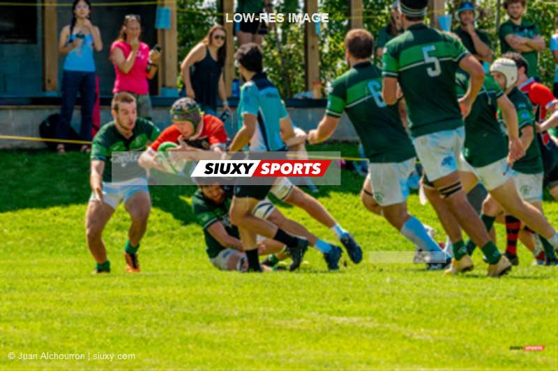 Zachary GAUTHIER - Alec MONTEALEGRE -  Montreal Irish RFC - Beaconsfield Rugby Football Club - Rugby - Montreal Irish (6) vs (10) Beaconsfield - M2 - Reel A1 - 1st half (#MIRFCvBRFC2022M2RA1) Photo by: Juan Alchourron | Siuxy Sports 2022-08-13