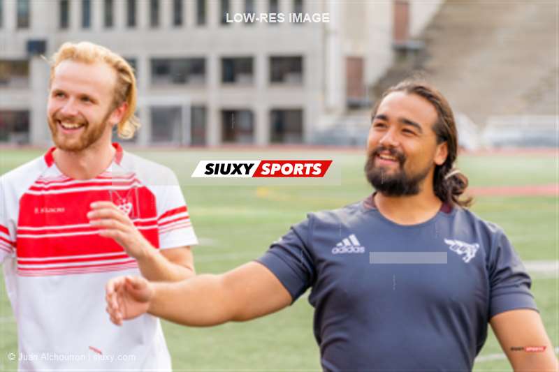 Theo ESPAGNOL - Dakota STEVENSON -  Université McGill - Université Ottawa - Rugby - RSEQ RUGBY MASC - McGill (31) VS (19) Ottawa - REEL B3 - Post Game (#RSEQRugbyMMCGvOTT2022RB3) Photo by: Juan Alchourron | Siuxy Sports 2022-09-17