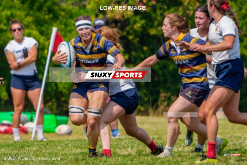 Catherine Ann BLENKHORN - Isabelle CRONIER -  Town of Mount Royal RFC - Sainte-Anne-de-Bellevue RFC - Rugby - RQ 2025 - Demi Finale SL F - TMR (28) vs (8) SABRFC (#RQ25SLFTMSA8) Photo by: Juan Alchourron | Siuxy Sports 2025-08-09