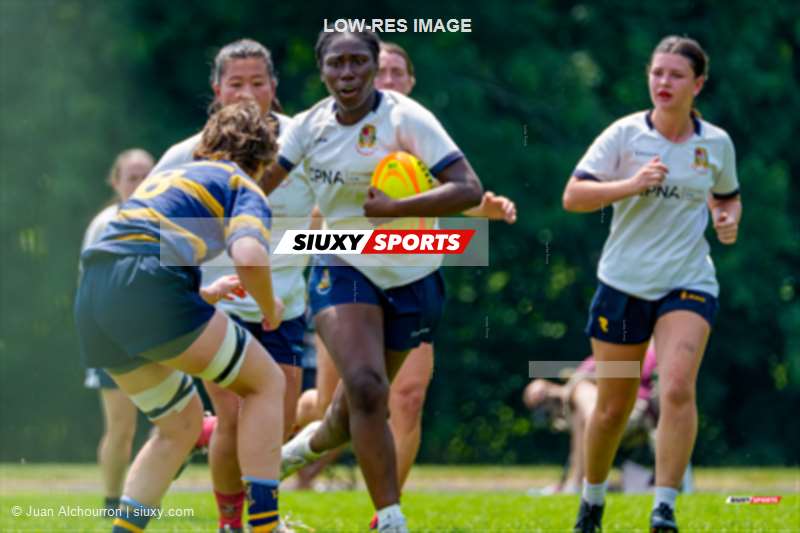 Catherine Ann BLENKHORN - Erica OSEI - Kayley WALSH - Davine YANG -  Sainte-Anne-de-Bellevue RFC - Town of Mount Royal RFC - Rugby - RQ 2025 - SL F - SABRFC vs TMR RFC (#RQ25SLFSABTM7) Photo by: Juan Alchourron | Siuxy Sports 2025-07-12