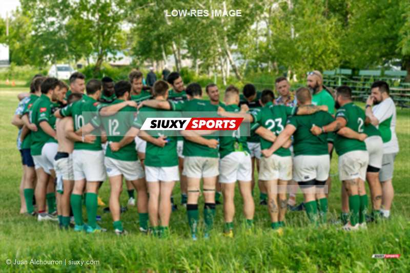 Ian BAILLIE - Thomas BERNATENE - Nicolas DUBÉ MERCIER - Nathan HARRIS -  Montreal Irish RFC - Beaconsfield Rugby Football Club - Rugby - RUGBY QC 2023 (M1) - MONTREAL IRISH RFC (29) VS (27) BEACONSFIELD RFC - Second Half (#RQ2023M1MIBC06B) Photo by: Juan Alchourron | Siuxy Sports 2023-06-10