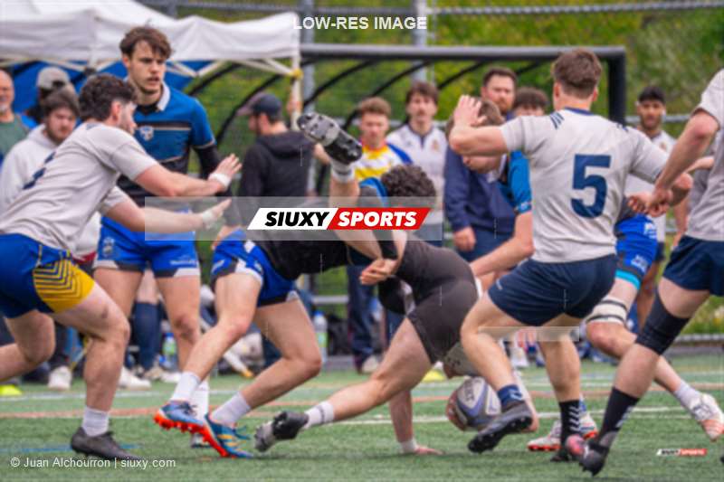 Oscar MEDINA - Maxime PLANTEVIN -  Parc Olympique Rugby - Sainte-Anne-de-Bellevue RFC - Rugby - RQ 2025 - Super Ligue M Rés - Parc Olympique (42) vs (10) SABRFC (#RQ2025SLMRPORSA15) Photo by: Juan Alchourron | Siuxy Sports 2025-05-24
