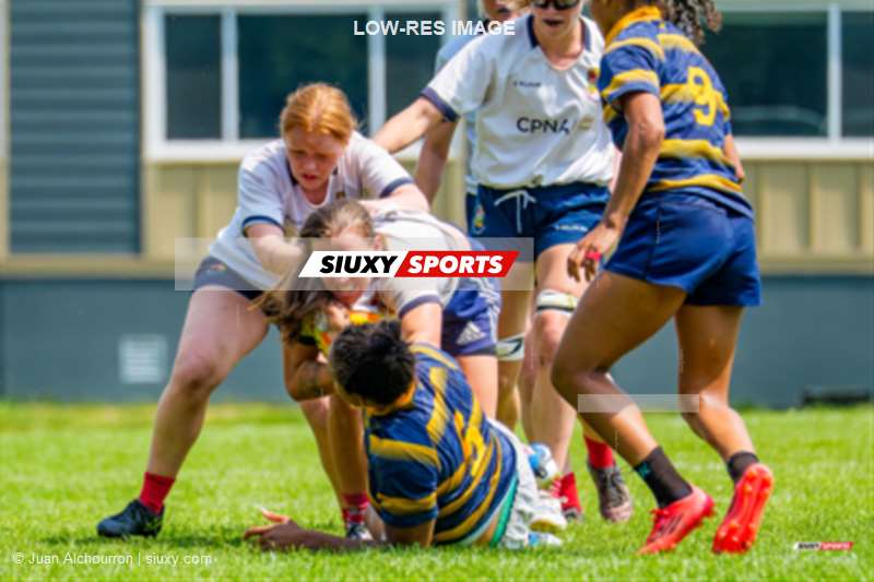 Tess ARMSTRONG - Magali HARVEY -  Sainte-Anne-de-Bellevue RFC - Town of Mount Royal RFC - Rugby - RQ 2025 - SL F - SABRFC vs TMR RFC (#RQ25SLFSABTM7) Photo by: Juan Alchourron | Siuxy Sports 2025-07-12