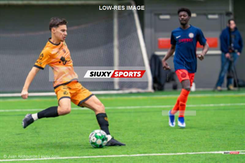 Hugo CHANEL - Papa Massamba FALL -  International Montréal FC - Bandjos FC - Soccer - TKL 2023 Div1 - Inter Montréal (1) vs  (9) Bandjos FC Div 1 (#TKL23D1INTBAN12) Photo by: Juan Alchourron | Siuxy Sports 2023-12-05